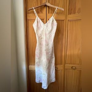 Vintage Christian Dior Floral Satin Nightgown / Slip Dress / Negligée